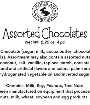Assorted Chocolates Ingredient Label