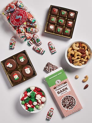 Box of holiday chocolates and treats